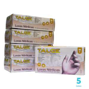 Kit 3 caixas de Luvas Nitrílicas Talge cor rosa tamanho M sem pó