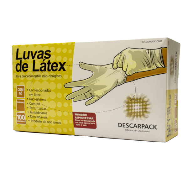 Kit 5 caixas de Luvas Látex Descarpack de procedimento com pó